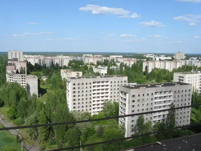 Город Припять.  Призрак на фото
