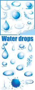 Water Drops and Splashes Vector