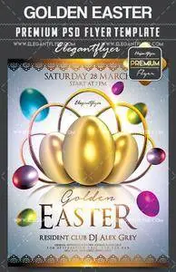 Golden Easter – Flyer PSD Template + Facebook Cover