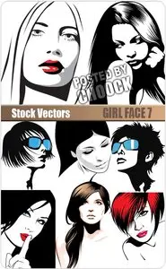 Girl face 7 - Stock Vector