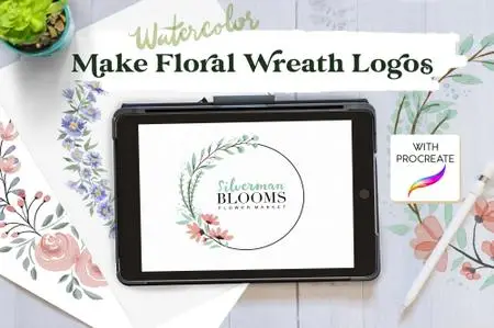 Create a Watercolor Floral Wreath Logo in Procreate