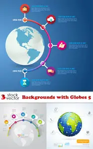 Vectors - Backgrounds with Globes 5