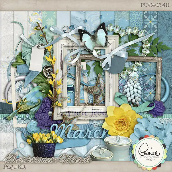 Scrap Kit - Birthstones: March