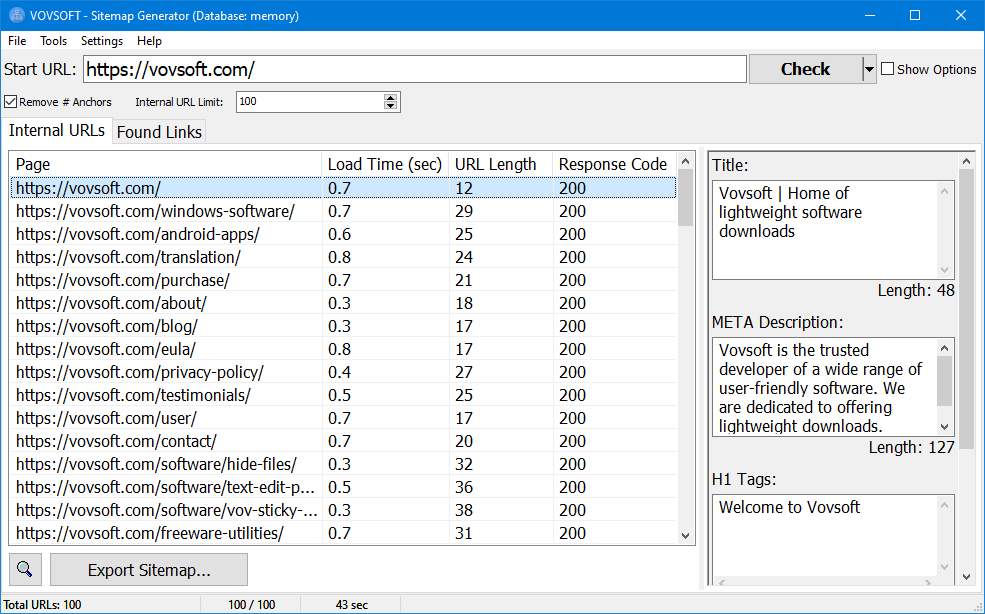 Generator 4. Sitemap Генератор. VOVSOFT SEO Checker 6.4.