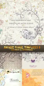 Stock Vector - Antique Floral Templates 9