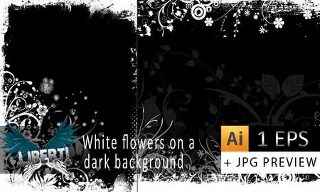 White flowers on a dark background