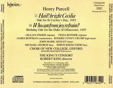 Robert King, The King’s Consort - Henry Purcell: Odes & Welcome Songs, Vol. 2 - Hail! bright Cecilia (1990)