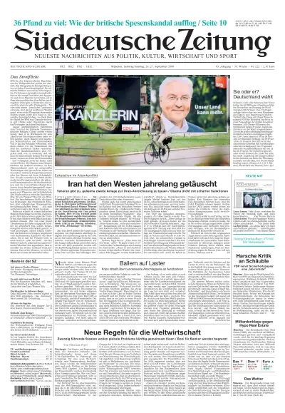 Sueddeutsche Zeitung vom 26.09.2009