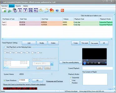 Lark Scheduled Playlist Manager 12.4