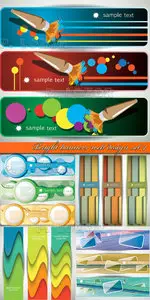 Bright banners web design set 4