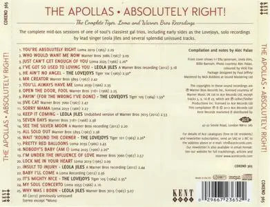 The Apollas - Absolutely Right! The Complete Tiger, Loma & Warner Bros Recordings (2012) {Kent Soul CDKEND365 rec 1963-1968}