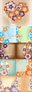 Vector - Floral edging backgrounds