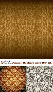 Vectors - Damask Backgrounds (Set 28)