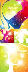 Color Retro Style Backgrounds Vector