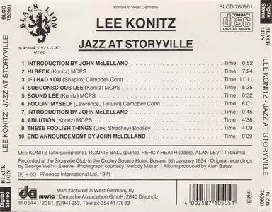 Lee Konitz - Jazz At Storyville (1954) {Black Lion BLCD 760901, W.Germany rel 1988}