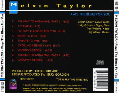 Melvin Taylor - Plays The Blues For You (1984) Reissue 1993