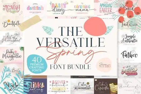The Versatile Spring Font Bundle - 40 Premium Fonts