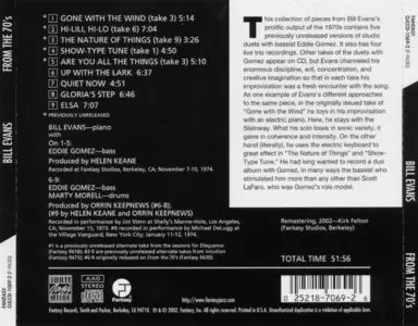 Bill Evans - From The 70's (1974) {2002 Fantasy Remaster}