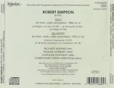 Richard Watkins - Robert Simpson: Horn Trio, Horn Quartet (1993)