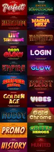 Set 3d editable text style effect vector vol 81