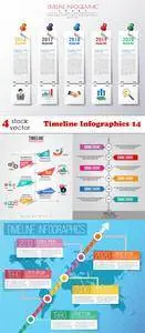 Vectors - Timeline Infographics 14