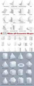 Vectors - White 3D Geometric Shapes