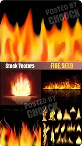 Fire. Set.9 - Stock Vector