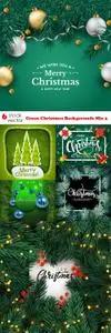 Vectors - Green Christmas Backgrounds Mix 3
