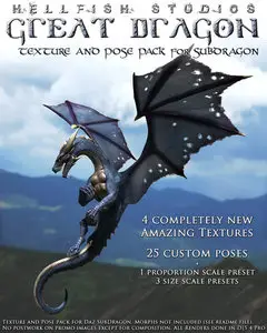 Poser - DAZ3D - HFS Great Dragon Morphs and Textures