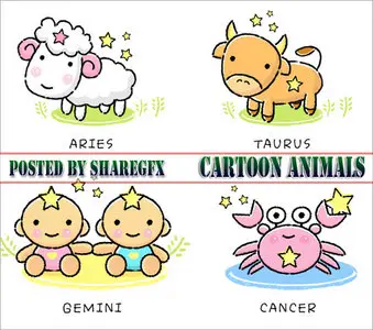 Stock Vector - Cartoon Animals