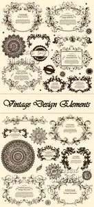 Vintage Floral Design Elements Vector