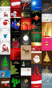 40 Christmas Backgrounds Vector Set