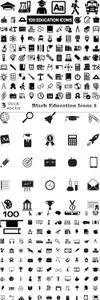 Vectors - Black Education Icons 2