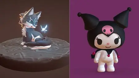 Wolf Link young and Kuromi from Onegai My melody