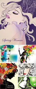 Spring Woman Vector