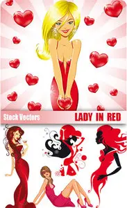 Stock Vectors - Lady in red