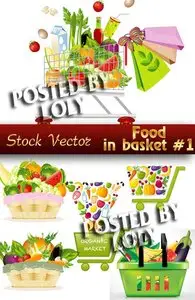 Food in the baskets #1 - Stock Vector