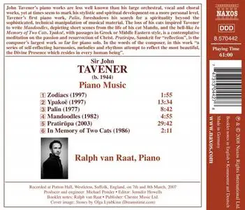 Ralph van Raat - John Tavener: Piano Music: Pratirūpa; Ypakoë; Palin; Mandoodles (2008)