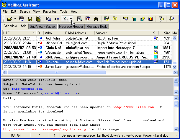 Mailbag Assistant v3.97
