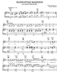 Manhattan Madness - Face The Music Musical, Irving Berlin (Piano-Vocal-Guitar)