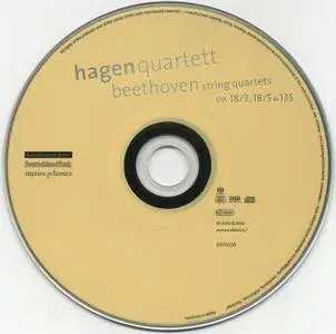 Beethoven - String Quartets op. 18/3, 18/5 & 135 - Hagen Quartett (2013) {Myrios Classics MYR009}