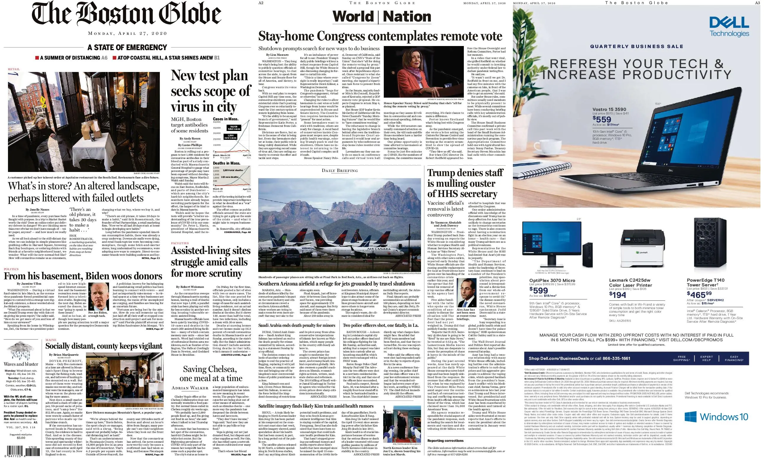 The Boston Globe – April 27, 2020 / AvaxHome