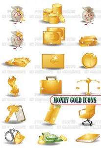 Stock Vector - Money Gold Icons