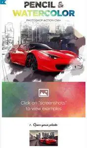 GraphicRiver - Pencil & Watercolor Photoshop Action CS6+