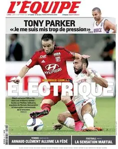 L'Equipe du Lundi 21 Septembre 2015