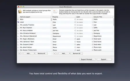 Export Address Book v1.9.6 Multilingual Mac OS X