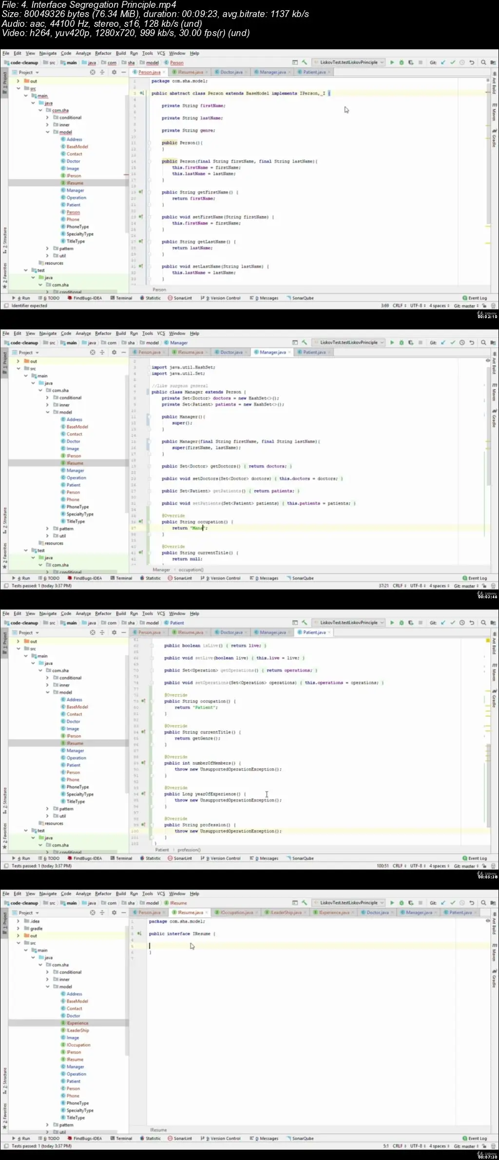 Java Code Cleanup on An Example Project