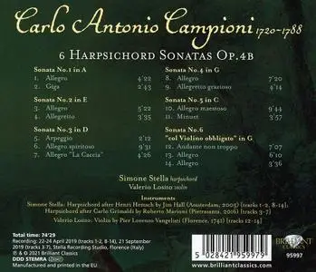 Simone Stella - Carlo Antonio Campioni: 6 Harpsichord Sonatas Op.4b (2021)