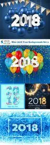 Vectors - Blue 2018 Year Backgrounds Set 3