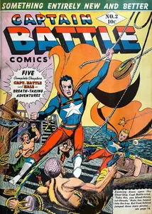 Captain Battle Comics 002 Lev Gleason 1941 c2c paper now Mark Bowen fills